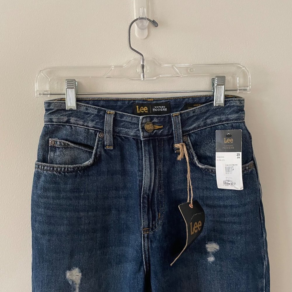 NWT Lee Vintage Modern High Rise Straight Leg Ankle 25 KC Blues - Picture 2 of 16